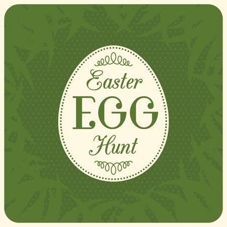 Easter egg hunt typographical with green grass design, flat designのイラスト素材