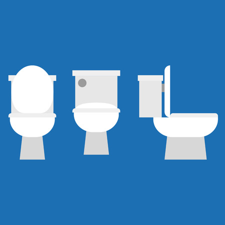 Flush toilet icon, flat design vectorのイラスト素材