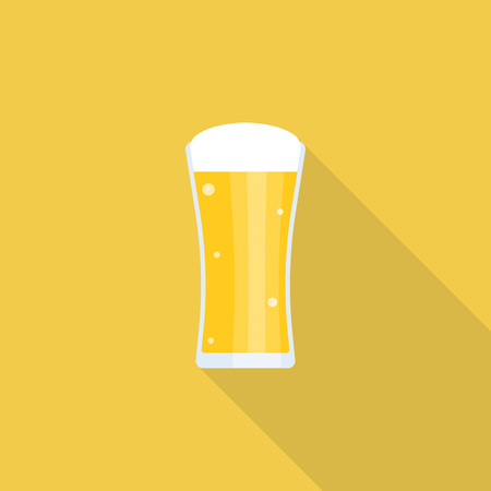 Beer icon with long shadow, flat designのイラスト素材
