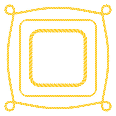 Set of square frame rope, flat design vectorのイラスト素材