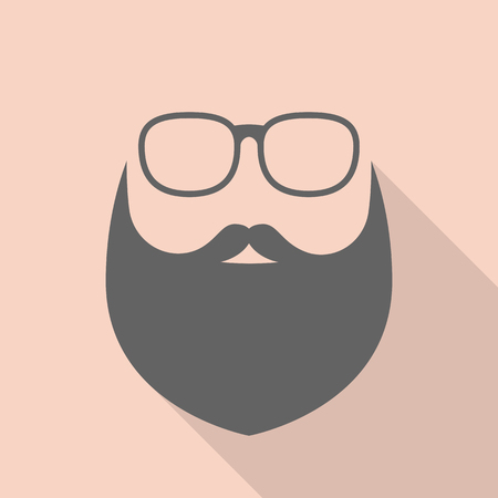 Vector beard and glasses, hipster signのイラスト素材
