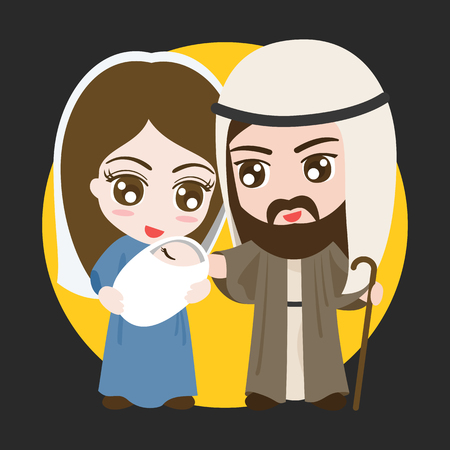 A Vector jesus born, flat designのイラスト素材