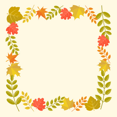 leaves frame in autumn theme, for thanksgiving.のイラスト素材