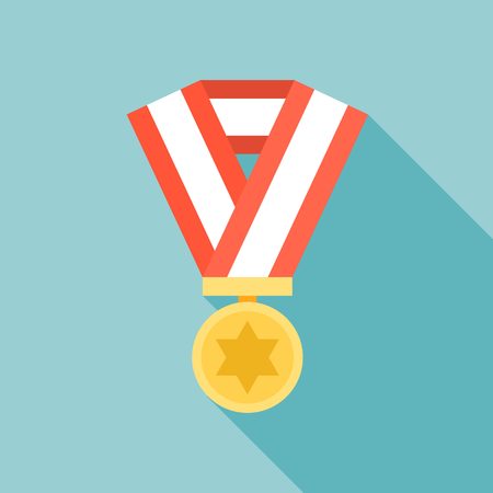 Medal vector icon, flat designのイラスト素材