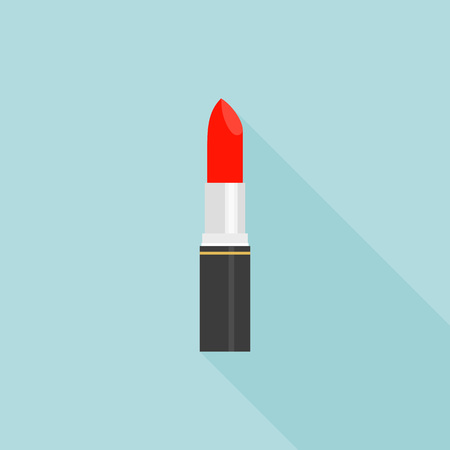 Red lipstick icon flat design with long shadowのイラスト素材