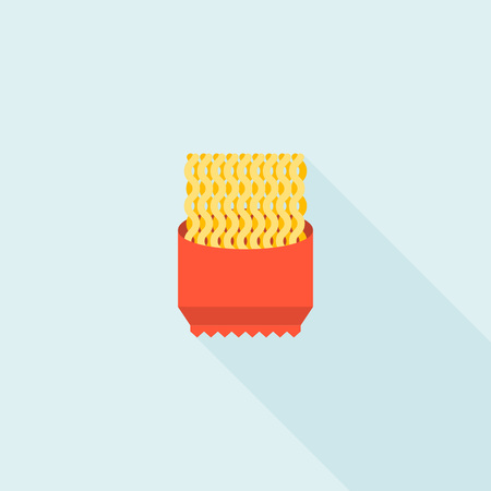 instant noodle icon, flat design vectorのイラスト素材