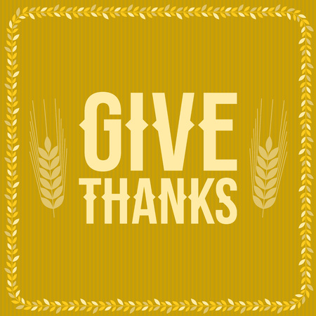 give thanks poster for thanksgiving festivalのイラスト素材