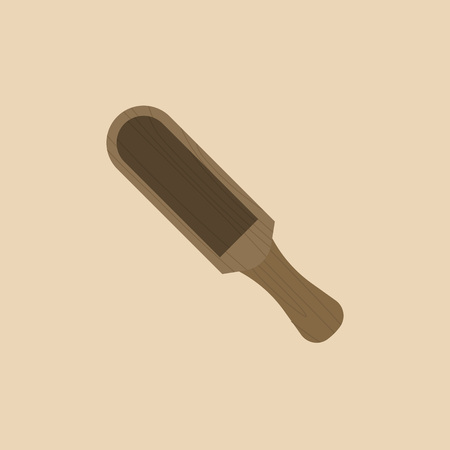 Wooden scoop, utensils for herbal in flat design iconのイラスト素材