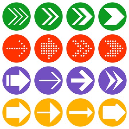 arrow icon collection for use in sign post or application, flat design vector