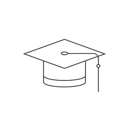 A graduation cap, thin line icon illustration.のイラスト素材