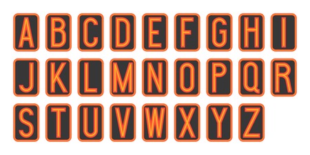 Night club neon font for billboard retro style in flat design no mesh and gradientのイラスト素材