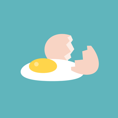 Broken egg icon, flat design vectorのイラスト素材