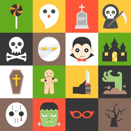 Halloween character icon set vector illustration.のイラスト素材