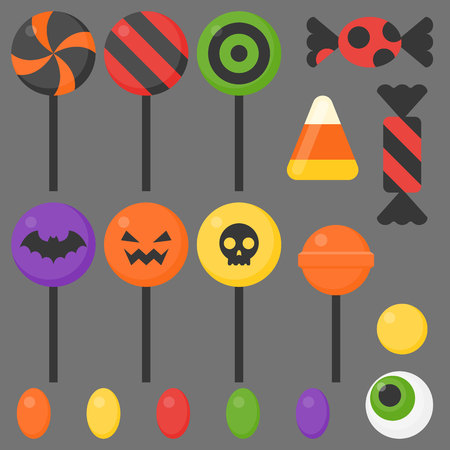 Halloween candy, flat design icon vector illustration.のイラスト素材