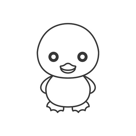 Cute cartoon rubber duck icon.のイラスト素材