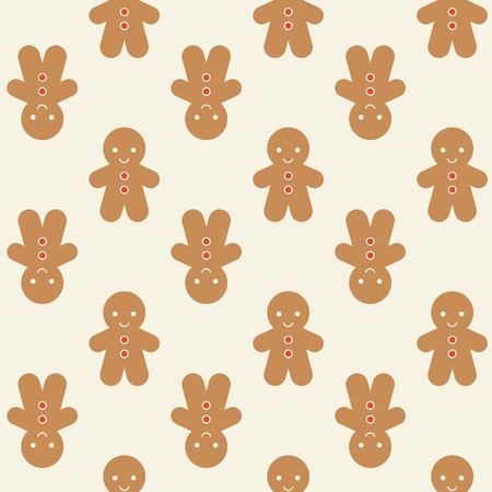 Ginger bread man background for Christmas, seamless patternのイラスト素材