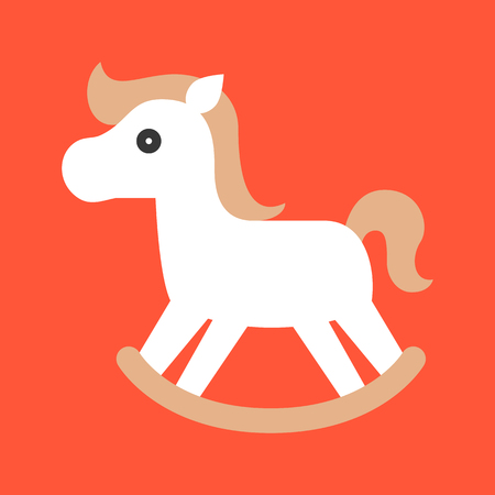 Vector rocking horse icon, flat designのイラスト素材