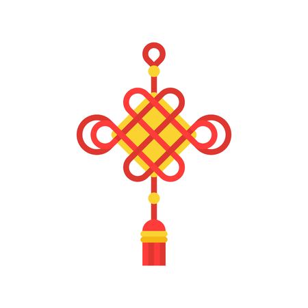 Chinese traditional decorative knots icon for new year, flat designのイラスト素材