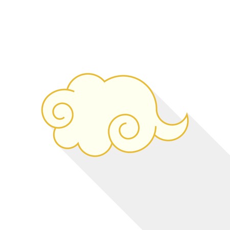 Chinese cloud icon, flat design with long shadow.のイラスト素材