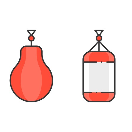 Boxing and punching bag, filled outline iconのイラスト素材