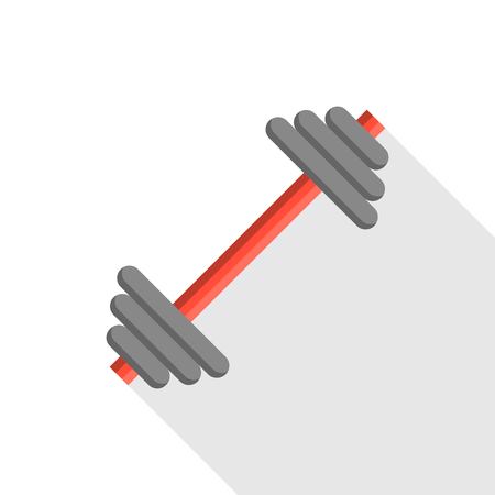 Gym equipment Barbell icon, flat design illustration.のイラスト素材