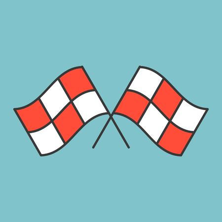 Sport and racing Winner Flag icon.のイラスト素材