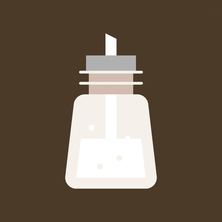 Sugar dispenser, sugar bottle, flat design icon vector.のイラスト素材