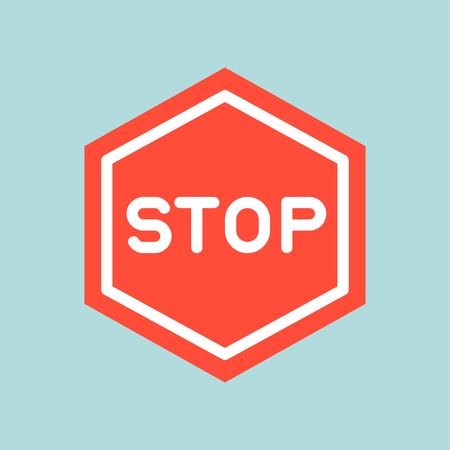 Stop sign icon, traffic icon, flat design vectorのイラスト素材