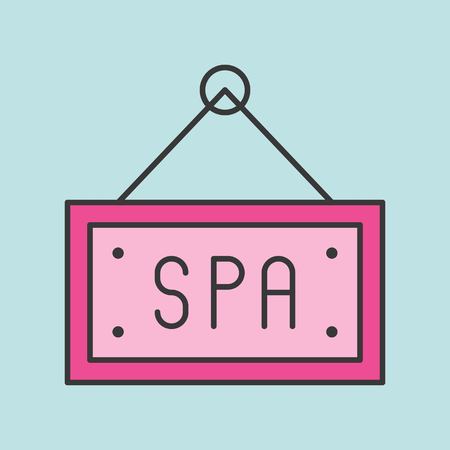 spa hanging sign icon, filled outlineのイラスト素材
