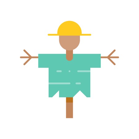 scarecrow flat design iconのイラスト素材