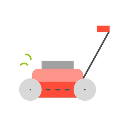 lawn mower, flat design for gardening conceptのイラスト素材