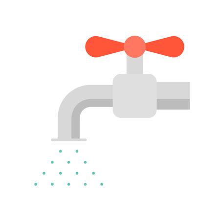 Water tap with water spray, flat design iconのイラスト素材