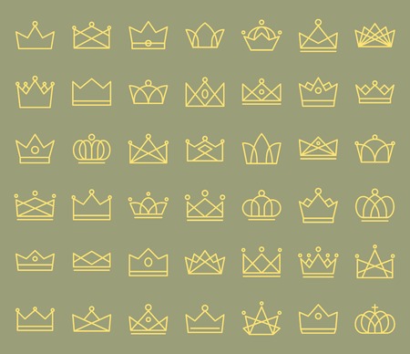 Cute crown icon editable outline stroke, vector illustrationのイラスト素材