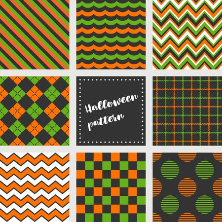 set of halloween seamless pattern, flat design vectorのイラスト素材