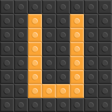 Blocks in english capital letter U, alphabet set, flat designのイラスト素材