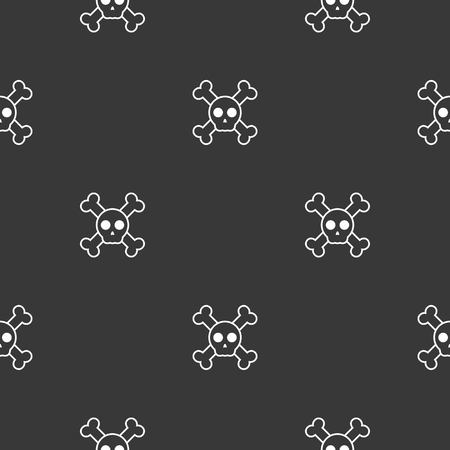 Spooky Halloween seamless pattern, flat design with clipping maskのイラスト素材