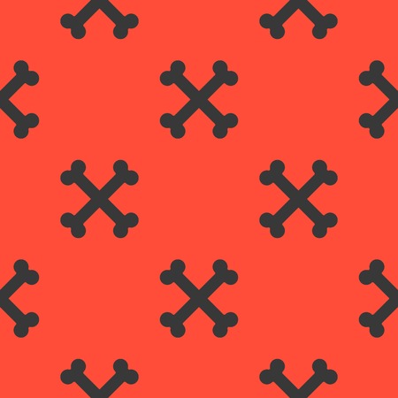 Spooky Halloween cross bones seamless pattern, flat design with clipping mask