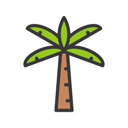 cute coconut tree filled outline icon editable strokeのイラスト素材