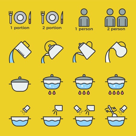 cooking instruction icon filled outline editable stroke for use in labelのイラスト素材