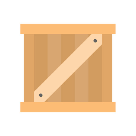 Wooden crate box vector, Flat icon shipping delivery and logistic relatedのイラスト素材