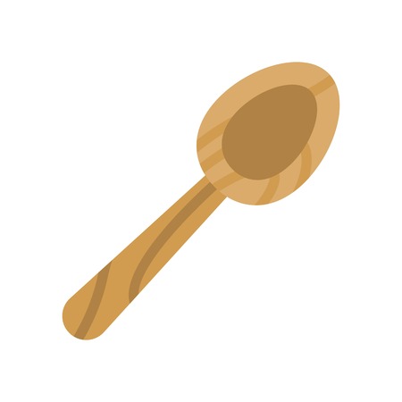 Wooden scoop icon, flat design isolated vector illustrationのイラスト素材