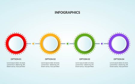 Infographic template of step or workflow diagram suitable for use in time line or  sequence poster, vector illustrationのイラスト素材