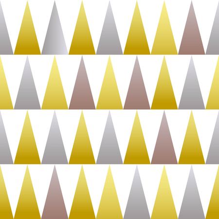 Seamless pattern, geometric triangle in gold and brown color for Christmas themeのイラスト素材