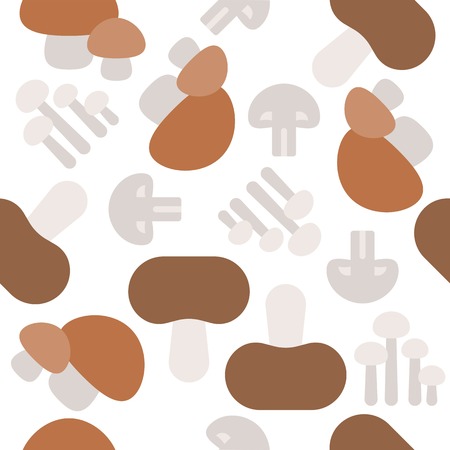 Mushroom seamless pattern vector, flat design vegetable wallpaperのイラスト素材