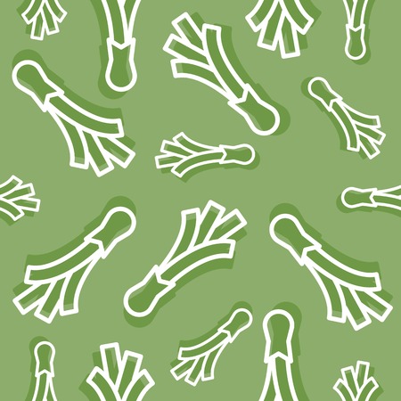 Spring onion line with shadow seamless pattern, vector illustrationのイラスト素材