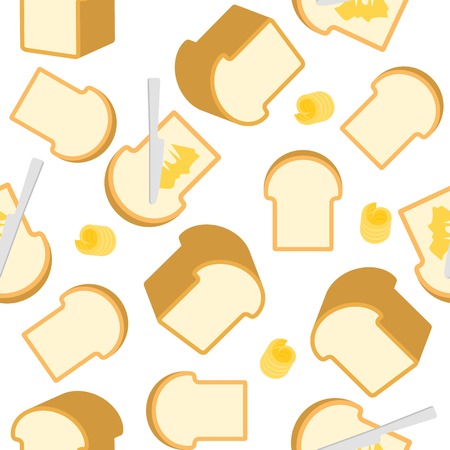 Bread and butter Seamless pattern vector for wrapping paper gift, backdrop or wallpaperのイラスト素材