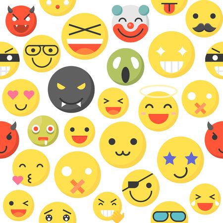 Emoticon seamless pattern vector suitable for use as wallpaper or wrapping paper giftのイラスト素材