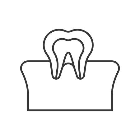 Tooth and gum outline icon, dental care set.のイラスト素材