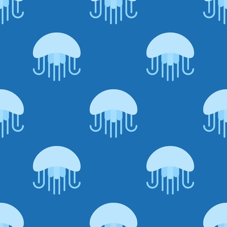 Jellyfish seamless pattern for use as wrapping paper gift or wallpaper and printing, summer theme.のイラスト素材