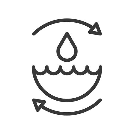 Water droplet and arrow, save or recycle water icon.のイラスト素材
